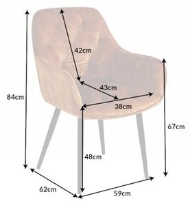 Dizajnová stolička Milano horčicovožltá zamat