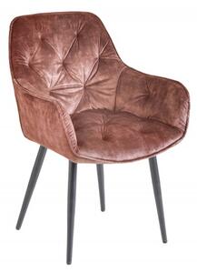 Dizajnová stolička Milano zamat hnedá