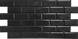 Obkladové panely 3D PVC TP10024060, rozmer 966 x 484 mm, obklad čierny lesklý, GRACE