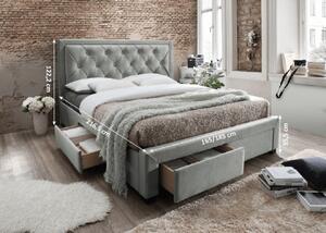 TEMPO Manželská posteľ, šedohnedá, 160x200, OREA