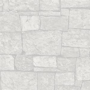 Vliesové tapety na stenu IMPOL 31994-1 Wood and Stone 2, kamenný obklad svetlo sivý, rozmer 10,05 m x 0,53 m, A.S.Création
