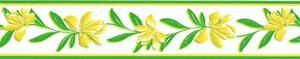 Samolepiaca bordúra D58-044-1, rozmer 5 m x 8,3 cm, kvety žlté so zelenými listami , IMPOL TRADE