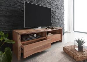 WOODLAND TV stolík 151x50 cm, prírodná, akácia