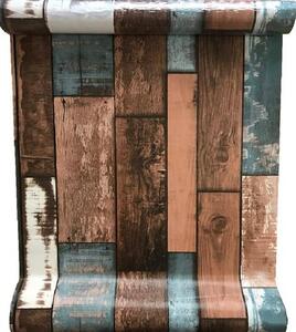 Samolepiace tapety farebné drevo s patino 45 cm x 10 m IMPOL TRADE T44 Samolepiace tapety