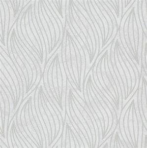 Vliesové tapety IMPOL Carat 2 10063-31, rozmer 10,05 m x 0,53 m, listy strieborné na bielom podklade, ERISMANN