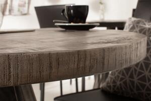 Jedálenský stôl Iron Craft 80cm okrúhly mango šedý