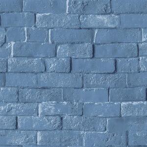 Vliesové tapety na stenu Pop L90501, tehly modré, rozmer 10,05 m x 0,53 m, UGEPA