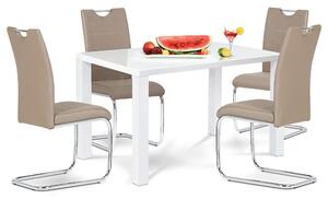 Jedálenský stôl SEBASTIAN biela vysoký lesk, 120x80 cm