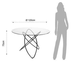 Jedálenský stôl s doskou z tvrdeného skla Tomasucci Hula Hoop, ⌀ 120 cm