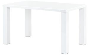 Jedálenský stôl SEBASTIAN biela vysoký lesk, 135x80 cm