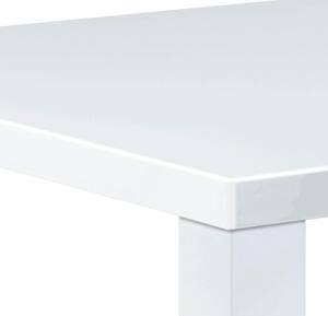 Jedálenský stôl SEBASTIAN biela vysoký lesk, 120x80 cm