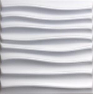 Stropné panely 3D XPS 0014, cena za kus, rozmer 50 cm x 50 cm, STREAM biely, IMPOL TRADE