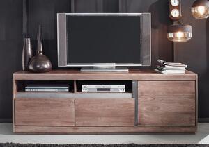 ROUND TV stolík so šuplíkmi 180x60 cm, dymová, palisander