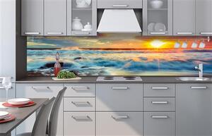 Samolepiace tapety za kuchynskú linku, rozmer 260 cm x 60 cm, západ slnka na pobrežiu, DIMEX KI-260-109