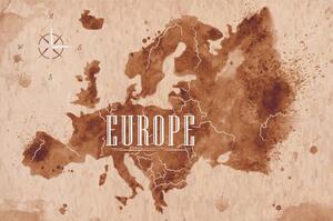Tapeta retro mapa Európy