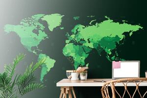 Samolepiaca tapeta detailná mapa sveta v zelenej farbe