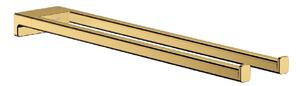 Hansgrohe AddStoris - Držiak uterákov dvojitý, dĺžka 450 mm, leštený vzhľad zlata 41770990