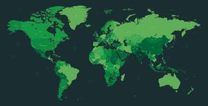Tapeta detailná mapa sveta v zelenej farbe
