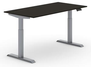 Výškovo nastaviteľný stôl PRIMO ADAPT, elektrický, 1600x800x735-1235 mm, wenge, sivá podnož