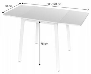 Tempo Kondela Jedálenský stôl, MDF fóliovaná/kov, biela, MAURO