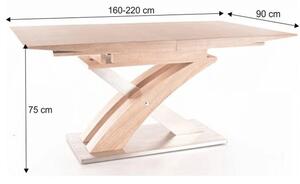 KONDELA Jedálenský stôl, dub sonoma, 160x90 cm, BONET