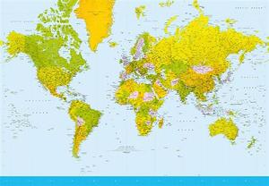 Fototapety, rozmer 366 x 254 cm, Map of the World, W+G 00152