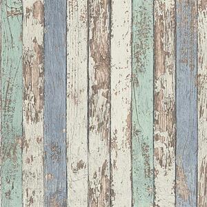 Vliesové tapety, drevené laty farebné, Wood´n Stone 959141, A.S. Création, rozmer 10,05 m x 0,53 m