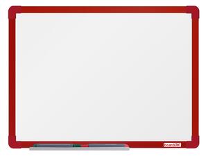 Biela magnetická popisovacia tabuľa boardOK, 60 x 45 cm, červený rám