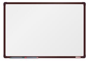 Biela magnetická popisovacia tabuľa boardOK, 60 x 90 cm, hnedý rám