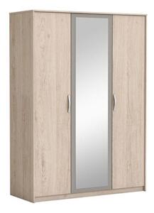 3-dverová skriňa so zrkadlom, dub arizona/sivá, GRAPHIC
