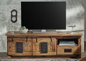 IRON TV stolík 160x50 cm, mango, prírodná