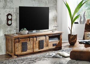 IRON TV stolík 160x50 cm, mango, prírodná