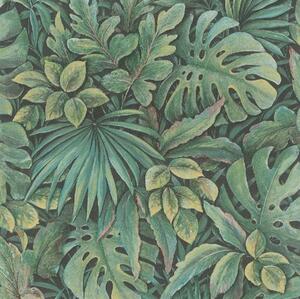 Vliesové tapety na stenu Botanica 33304, rozmer 10,05 m x 0,53 m, listy monstery zelené, MARBURG