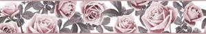 Samolepící bordura B 83-31-03, rozmer 5 m x 8,3 cm, ruže ružovo-sivé, IMPOL TRADE