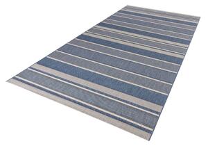 Modrý vonkajší koberec NORTHRUGS Strap, 80 x 200 cm