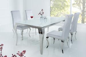 Jedálenský stôl BARROCK 180 cm - strieborná, biela