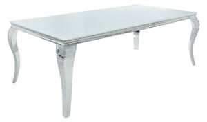 Jedálenský stôl BARROCK 180 cm - strieborná, biela