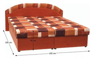 KONDELA Manželská posteľ, pružinová, oranžová/vzor, KASVO