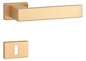 Dverové kovanie MP Pina - RT 7S (OLS - Mosadz brúsená), kľučka-kľučka, Otvor pre obyčajný kľúč BB, MP OLS (mosadz brúsená a lakovaná)