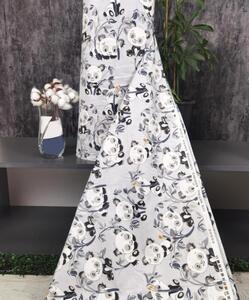 Ervi bavlna flanel š.240cm - pandy na šedom - 26188-3, metráž