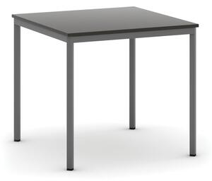 Stôl jedálenský, 800 x 800 mm doska wenge, podnož tm. sivá