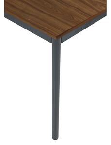 Jedálenský stôl, 800 x 800 mm, doska orech, podnož tm. sivá