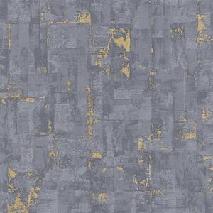 Vliesové tapety na stenu IMITATIONS 2 10179-10, rozmer 10,05 m x 0,53 m, moderná stierka sivá so zlatými odleskami, Erismann