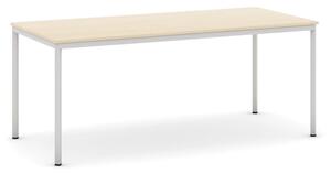 Jedálenský stôl, 1800 x 800 mm, doska dub prírodný, podnož sv. sivá
