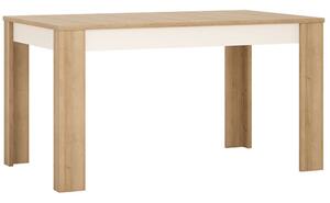 TEMPO Jedálenský stôl LYOT03, rozkladací, dub riviéra/biela, 140-180x85 cm, LEONARDO