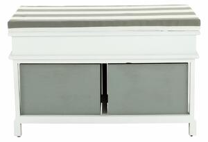 TEMPO Lavica s vankúšom, biela / šedá, SEAT BENCH 2 NEW HX12-284