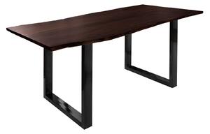 METALL Jedálenský stôl s antracitovými nohami (lesklé) 140x90, akácia, hnedá