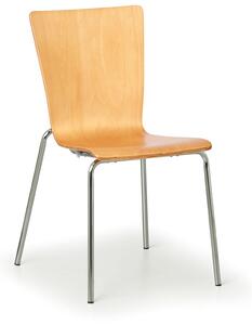 Drevená stolička CALGARY 3+1 ZADARMO, chrómovaná konštrukcia, orech