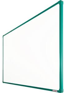 Biela magnetická popisovacia tabuľa s keramickým povrchom boardOK, 1200 x 900 mm, zelený rám
