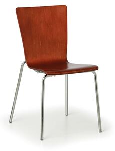 Drevená stolička CALGARY 3+1 ZADARMO, chrómovaná konštrukcia, orech